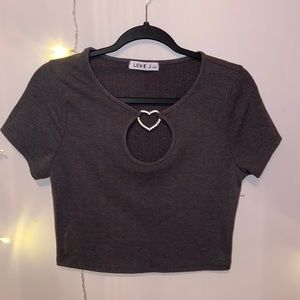 Cute cropped Tee, Heart Design